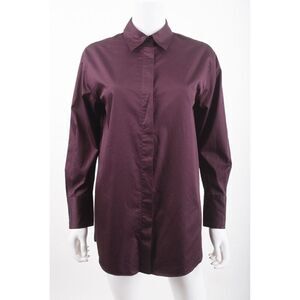 Massimo Dutti Woman Blouse Shirt Size US 4 EU 36 Deep Purple cotton 5136/530 NWT